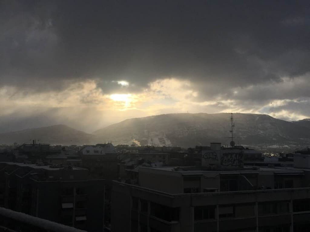 Salève vu de Genève... un jour de neige