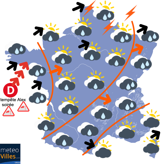 La dépression (et tempête) Alex n'est pas prête de nous quitter...