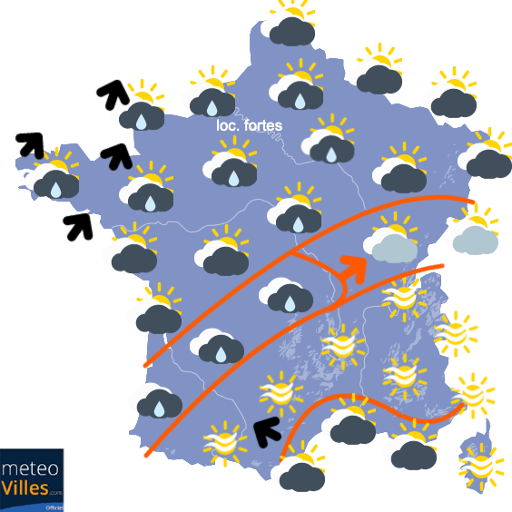 Conflit avec l'air froid du Nord, puis très perturbé