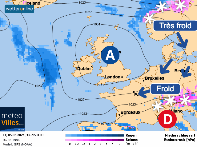 Carte de prévisions d'europe du Vendredi 5 mars 2021