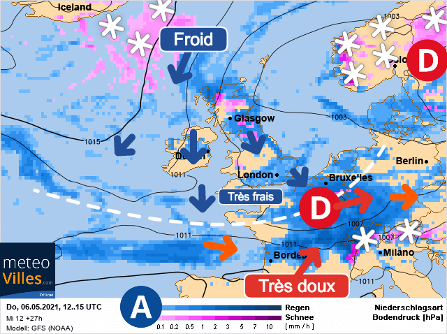 Carte de prévisions d'europe du Jeudi 6 mai 2021