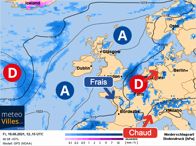 Carte de prévisions d'europe du Vendredi 18 juin 2021