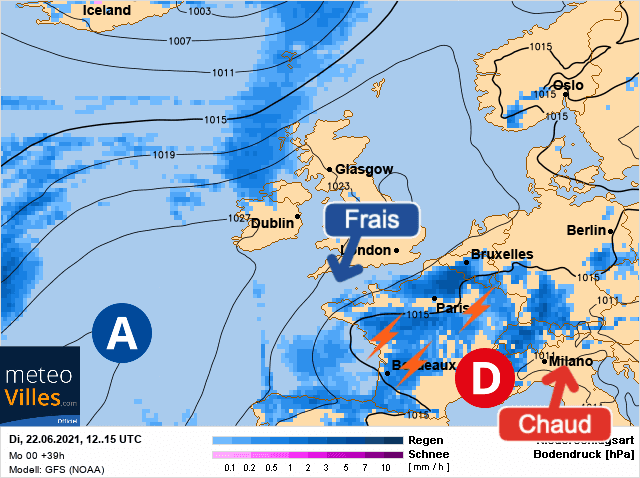 Carte de prévisions d'europe du Mardi 22 juin 2021