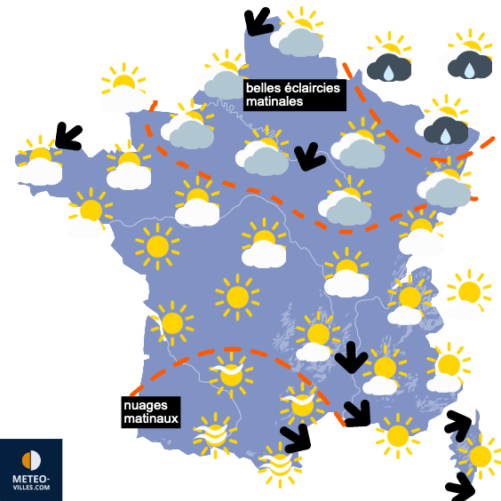 Nuages et fraîcheur au Nord, soleil et chaleur au Sud...