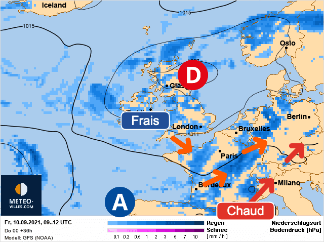 Carte de prévisions d'europe du Vendredi 10 septembre 2021