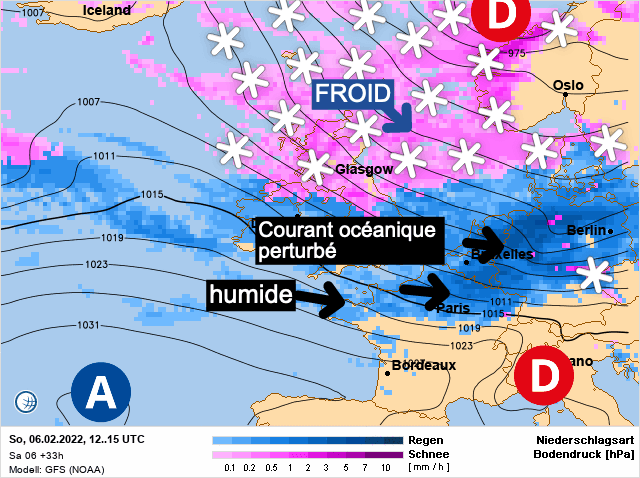 Carte de prévisions d'europe du Dimanche 6 février 2022