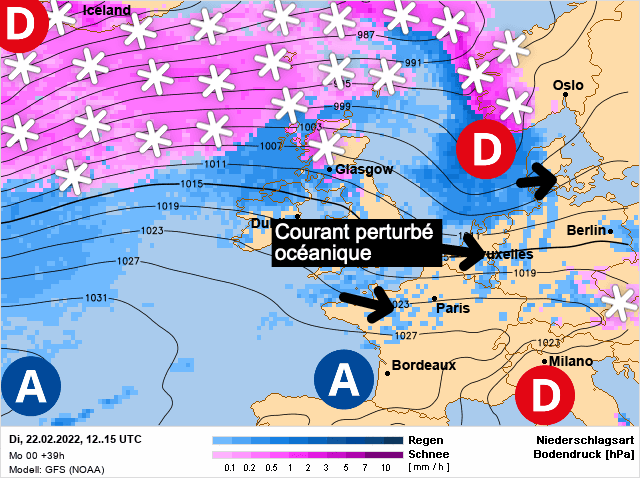 Carte de prévisions d'europe du Mardi 22 février 2022
