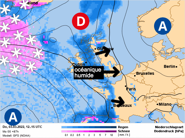 Carte de prévisions d'europe du Jeudi 3 mars 2022