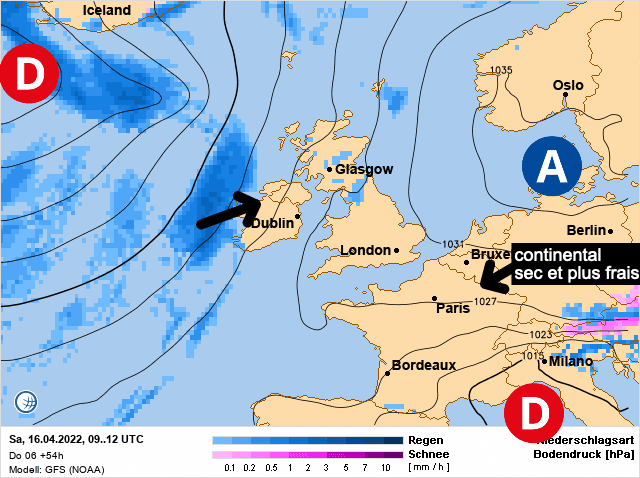 Carte de prévisions d'europe du Samedi 16 avril 2022