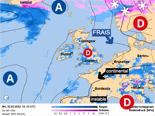 Carte de prévisions d'europe du Lundi 2 mai 2022