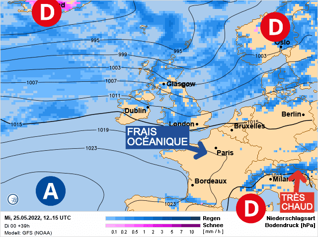 Carte de prévisions d'europe du Mercredi 25 mai 2022