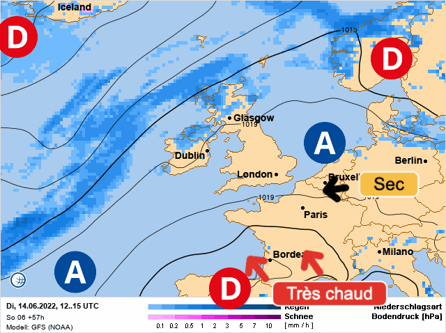 Carte de prévisions d'europe du Mardi 14 juin 2022