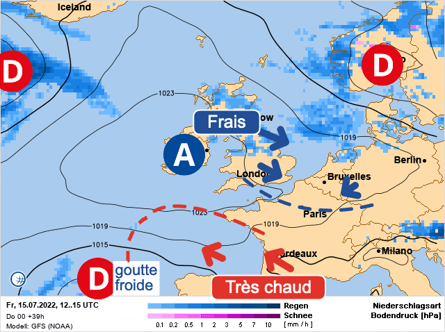 Carte de prévisions d'europe du Vendredi 15 juillet 2022