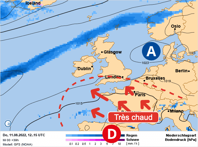 Carte de prévisions d'europe du Jeudi 11 août 2022