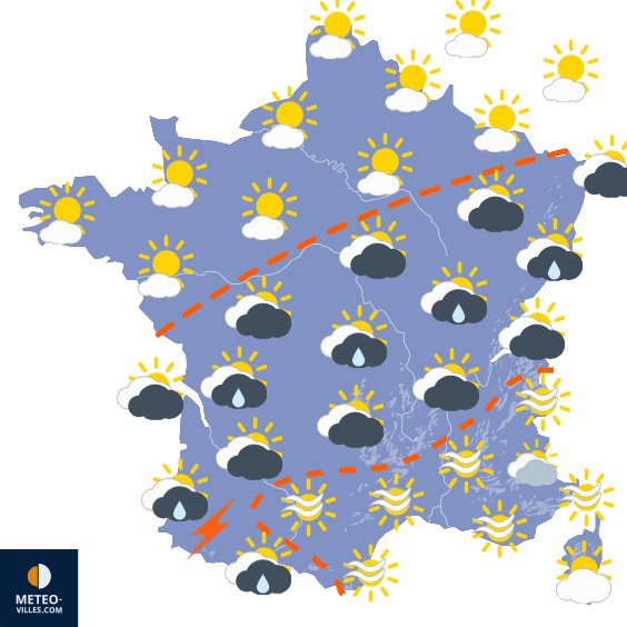 La période de temps sec se termine sur la moitié Nord
