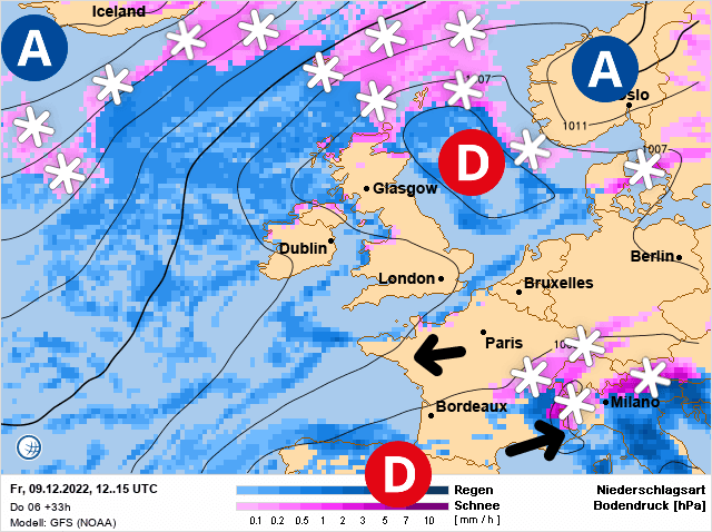 Carte de prévisions d'europe du Vendredi 9 décembre 2022