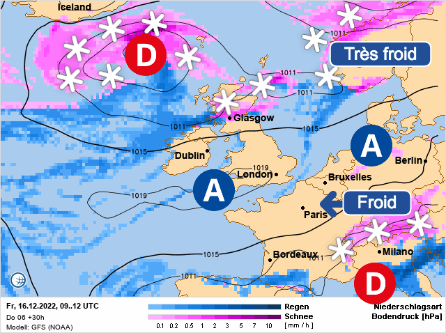 Carte de prévisions d'europe du Vendredi 16 décembre 2022