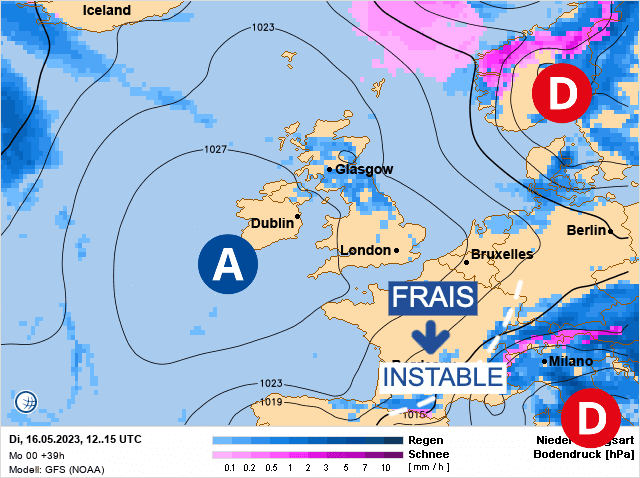 Carte de prévisions d'europe du Mardi 16 mai 2023