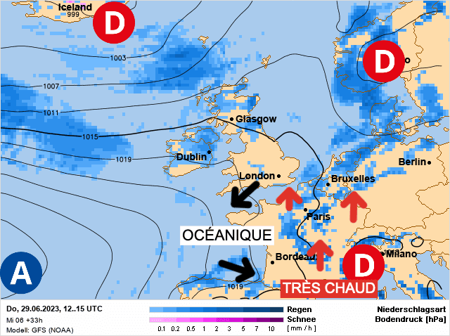 Carte de prévisions d'europe du Jeudi 29 juin 2023