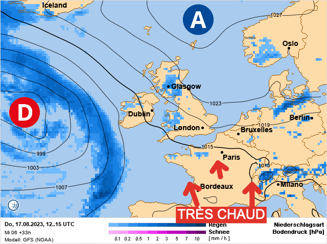 Carte de prévisions d'europe du Jeudi 17 août 2023