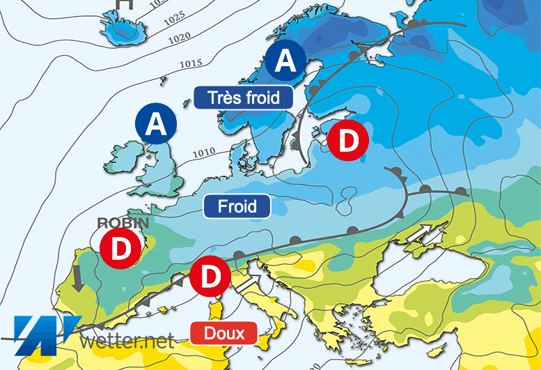 Carte de prévisions d'europe du Vendredi 1 décembre 2023