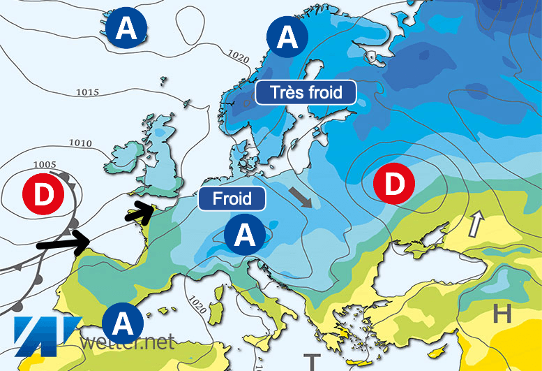 Carte de prévisions d'europe du Dimanche 3 décembre 2023
