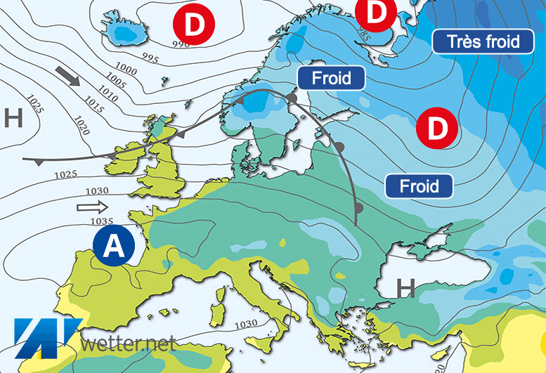 Carte de prévisions d'europe du Lundi 18 décembre 2023