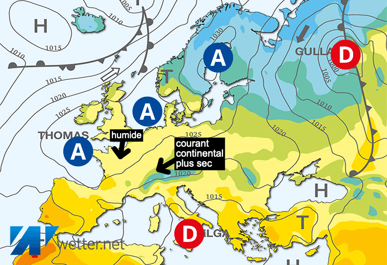 Carte de prévisions d'europe du Mercredi 8 mai 2024
