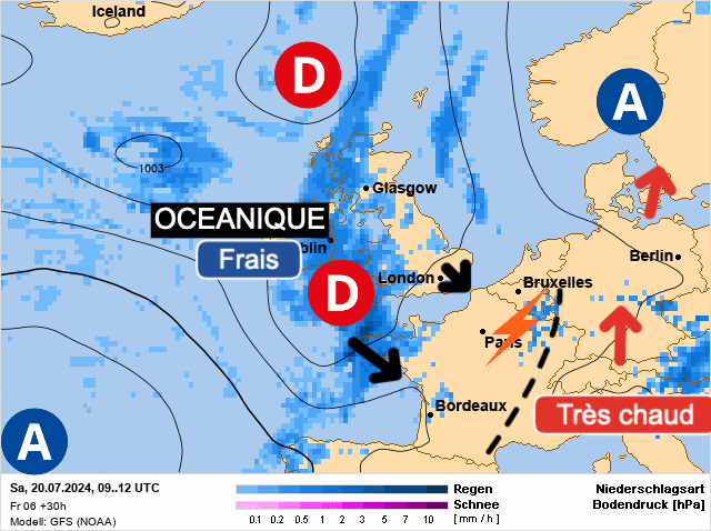 Carte de prévisions d'europe du Samedi 20 juillet 2024