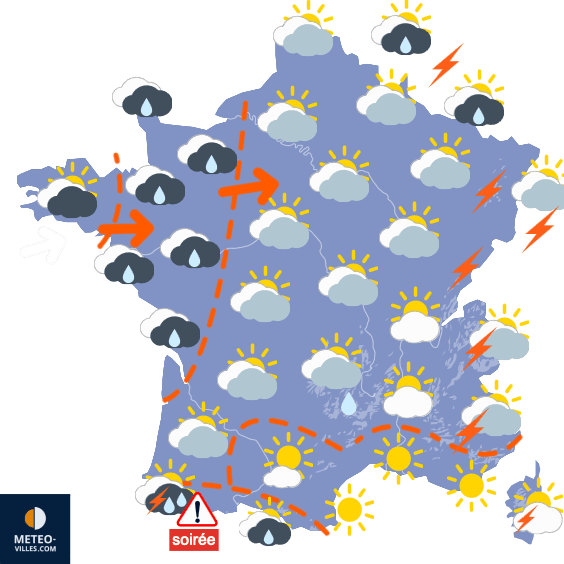 La chaleur cède du terrain avec un risque de fortes pluies