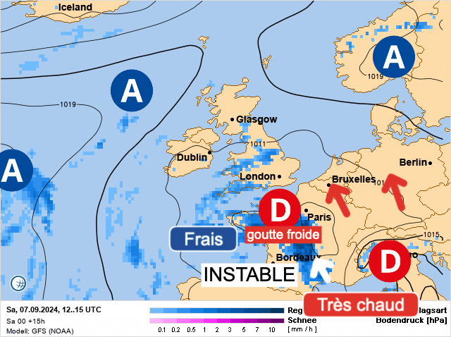 Carte de prévisions d'europe du Samedi 7 septembre 2024