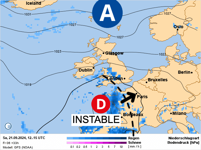 Carte de prévisions d'europe du Samedi 21 septembre 2024