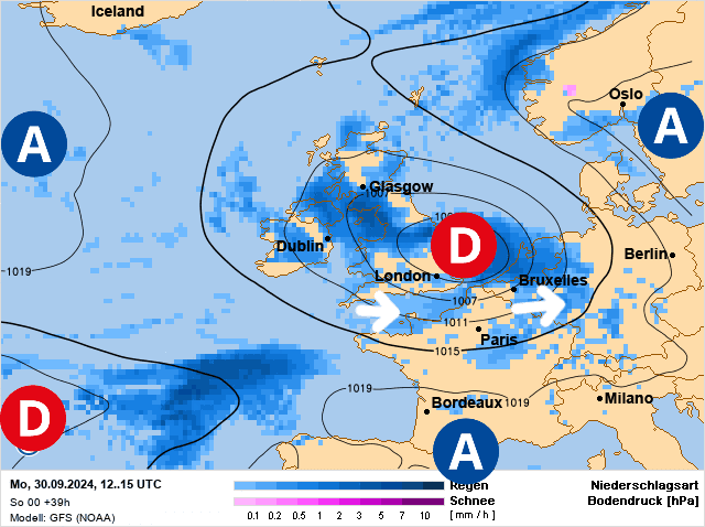 Carte de prévisions d'europe du Lundi 30 septembre 2024