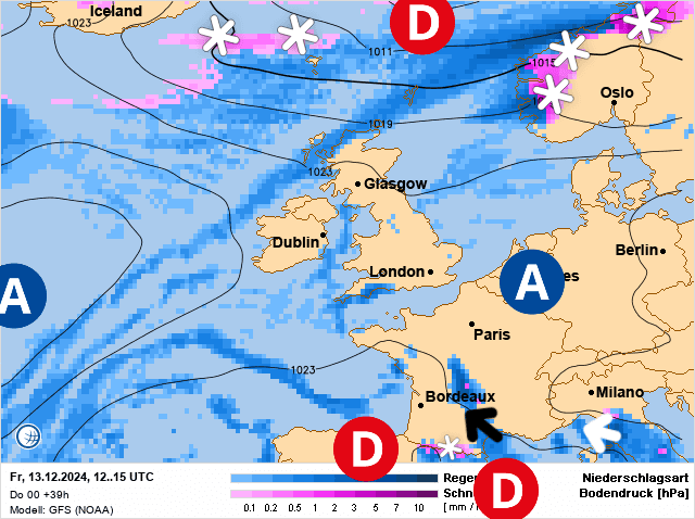 Carte de prévisions d'europe du Vendredi 13 décembre 2024