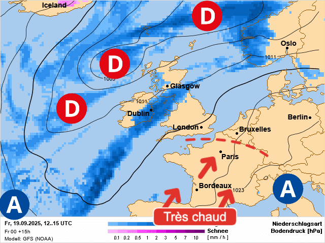Carte de prévisions d'europe du Vendredi 19 septembre 2025