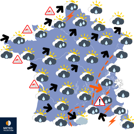 Défilé incroyable de perturbations pluvieuses et venteuses