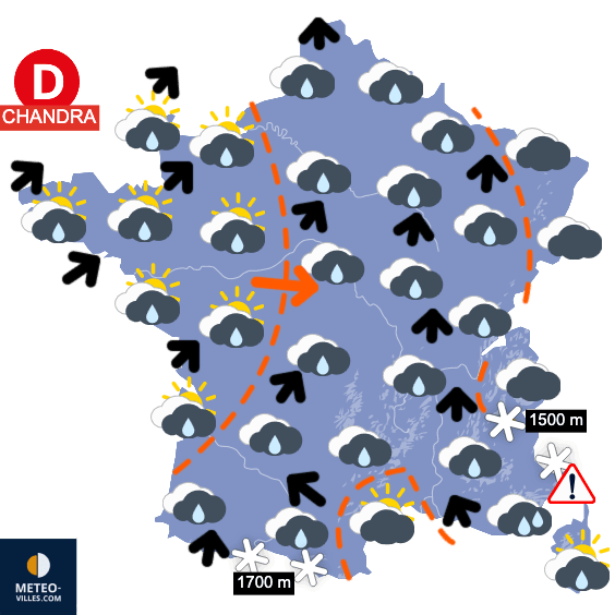 Arrivée incessante de vagues pluvieuses et venteuses