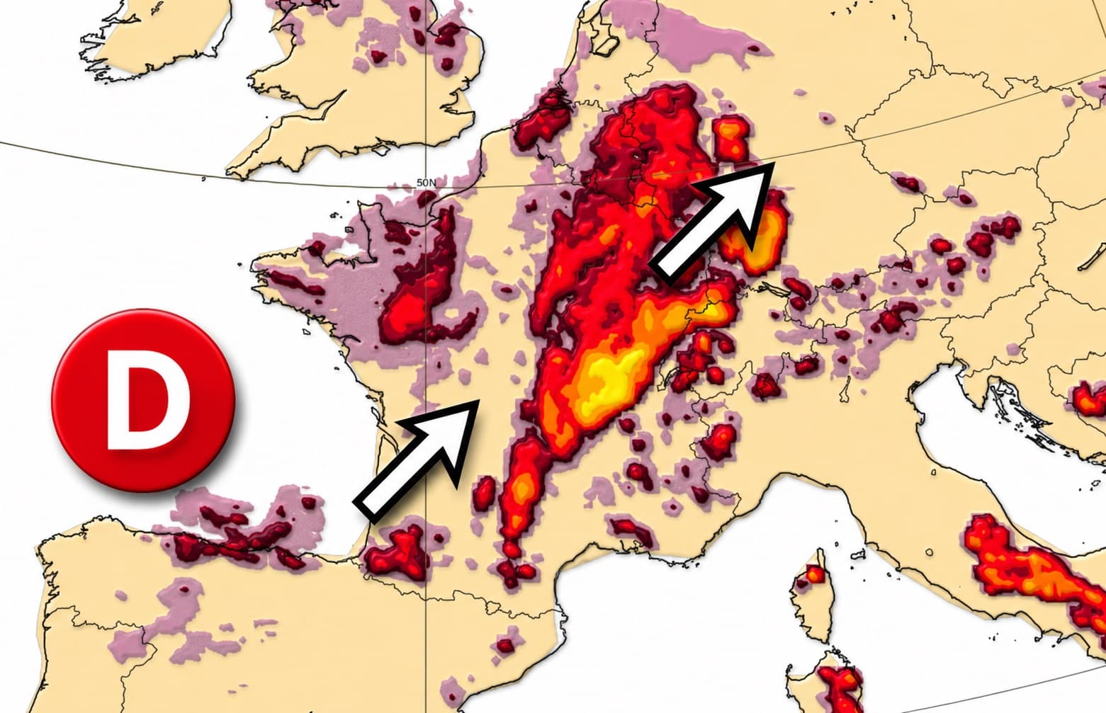 Après lundi, de violents orages menacent encore la France jeudi