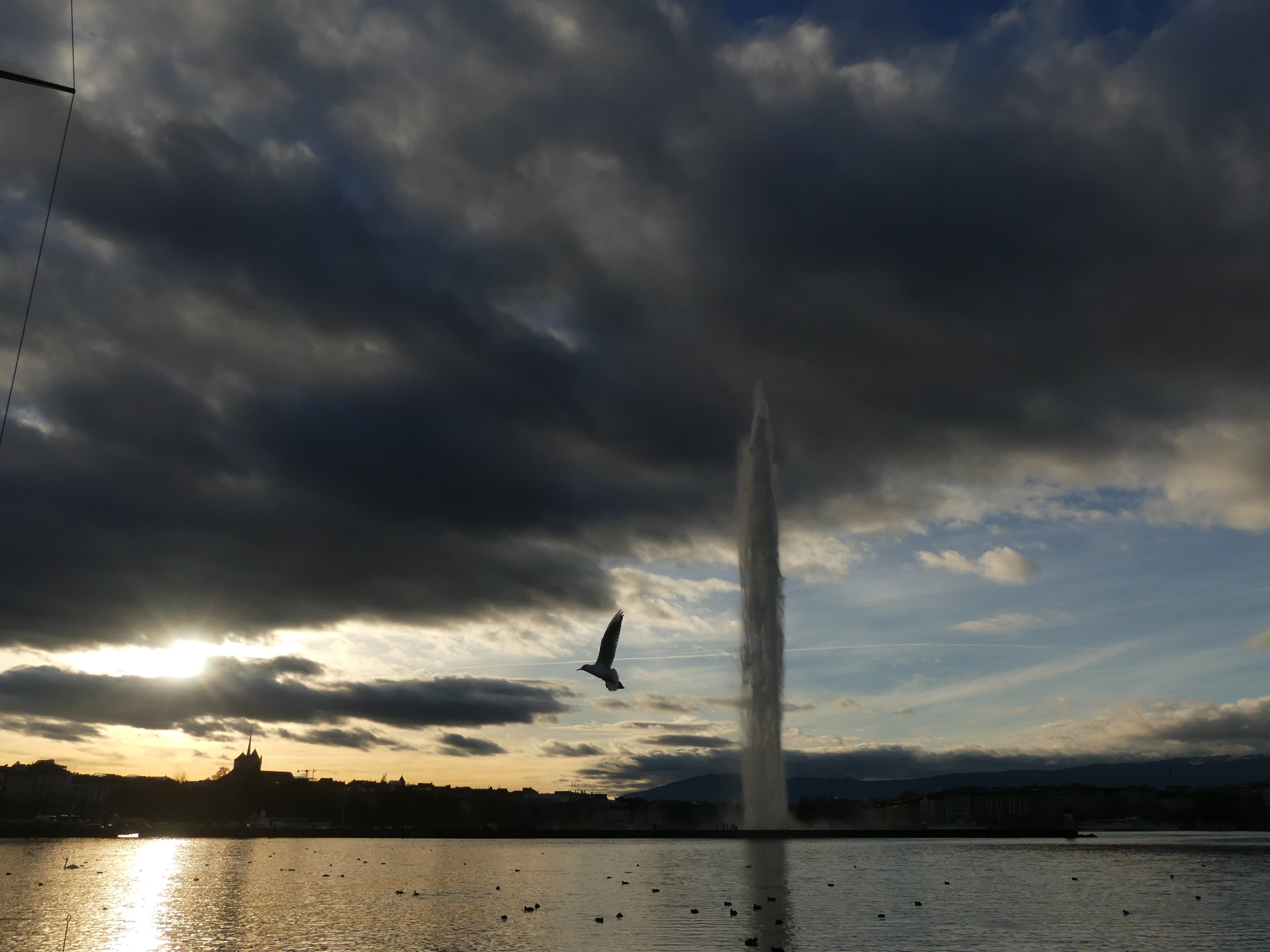 Déclin du soleil sur la rade