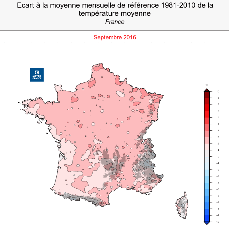 Image d'illustration pour Bilan cartographié d'un septembre très doux et trop sec
