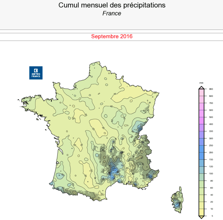 Image d'illustration pour Bilan cartographié d'un septembre très doux et trop sec