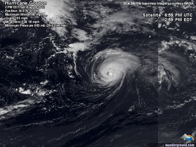 image satellite du cyclone Gordon