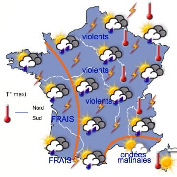 Retour d'un régime océanique plus frais en fin de semaine 