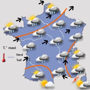 Remontées chaudes d'Afrique du Nord et pluies fréquentes 