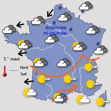 Des nuages tenaces sur la moitié Nord...