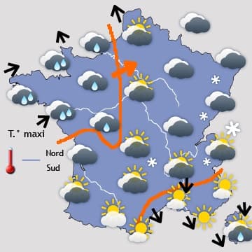 Défilé de perturbations océaniques au Nord et à l'Ouest 