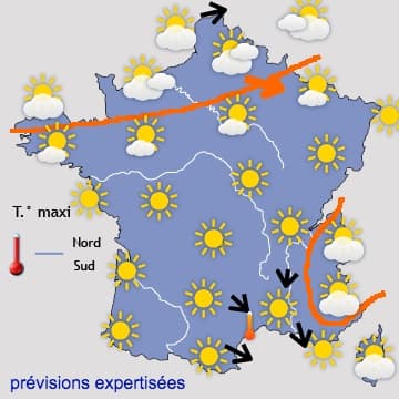 Nombreuses descentes d'air frais en vue, mais peu de pluie... 