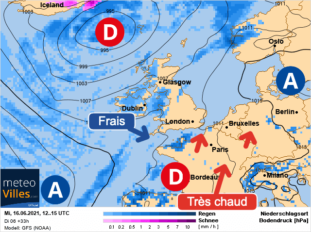 Carte de prévisions d'europe du Mercredi 16 juin 2021