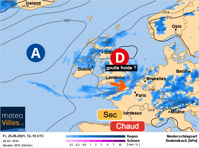 Carte de prévisions d'europe du Vendredi 25 juin 2021