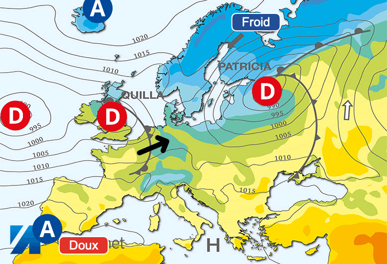 Carte de prévisions d'europe du Mercredi 3 avril 2024